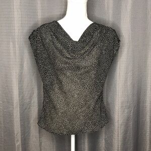 CHARLIE CALIFORNIA MEDIUM BLACK & CREAM BLOUSE VINTAGE